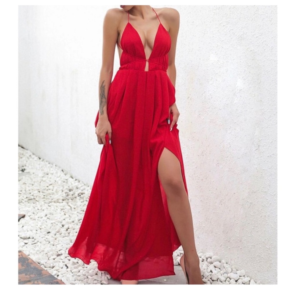 JoyFunear DHM611red dress NEW SMALL